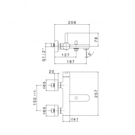 Смеситель для ванной Vema Marna однорычажный хром V09080B0010