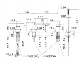 Змішувач для ванни Vema Plavis на борт ванни з ручним душем хром V01160B0010