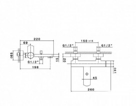 Змішувач для ванни Vema Plavis одноважільний хром V01080B0010