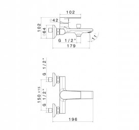 Смеситель для ванной Vema Timea однорычажный черный матовый V16080F0202