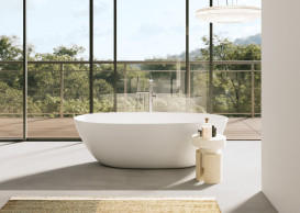 Змішувач для ванної кімнати Villeroy & Boch Antao підлоговий одноважільний матовий нікель TVT11100400064