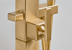 Змішувач для ванної кімнати Villeroy & Boch Mettlach підлоговий одноважільний матове золото TVT12600300076