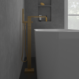 Змішувач для ванної кімнати Villeroy & Boch Mettlach підлоговий одноважільний матове золото TVT12600300076