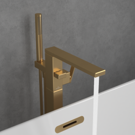 Змішувач для ванної кімнати Villeroy & Boch Mettlach підлоговий одноважільний матове золото TVT12600300076