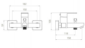 Смеситель для ванной Volle Pardo однорычажный хром 1548.030101