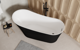 Змішувач для ванни Besco Illusion II з душовим гарнітуром матовий чорний BW-III-CZ