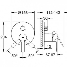 Смеситель для ванны и душа Grohe Lineare однорычажный с переключателем на 3 положения латунь хром 24095001
