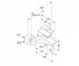 Змішувач для ванни Kludi Pure & Style змішувач хром 406810575