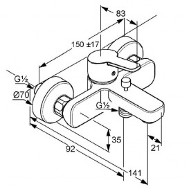 Смеситель для ванны Kludi Logo Neo однорычажный  белый 376819175