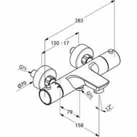 Змішувач для ванни Kludi Objekta змішувач з термостатом 352010538