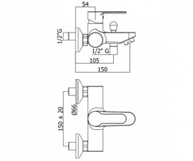 Смеситель для ванны однорычажный Paffoni Blu хром BLU 022 CR