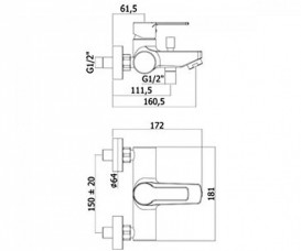 Змішувач для ванни одноважільний Paffoni Red хром RED 022 CR