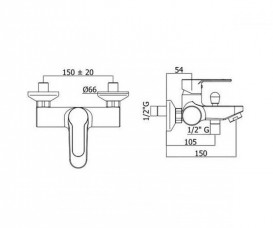 Смеситель для ванны однорычажный с душем Paffoni Blu хром BLU 023 CR