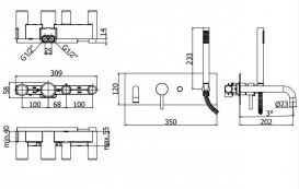 Смеситель для ванны Paffoni Light LIG 001 CR