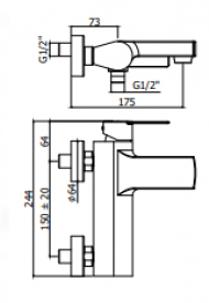 Змішувач для ванни Paffoni Tango TA 023 CR