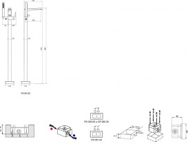 Змішувач для ванни Ravak Freedom FM 081.00 змішувач підлоговий з ручною лійкою X070079