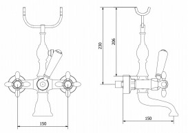 Смеситель для ванны RESP LADY с ручным душем хром 330.010 CR