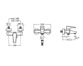 Смеситель для ванны Roca Esmai однорычажный с автоматическим переключателем  A5A0231C00