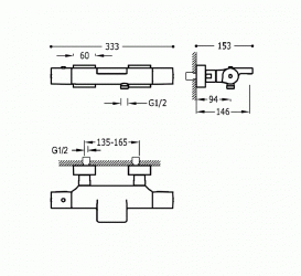 Смеситель для ванны Tres Project-Tres хром 21117409