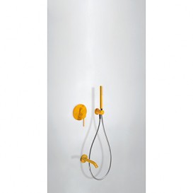 Смеситель для ванны Tres Study colors встроенный с ручным душем янтарно-желтый 26218003TAM