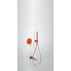 Смеситель для ванны Tres Study colors встроенный с ручным душем оранжевый 26218003TNA