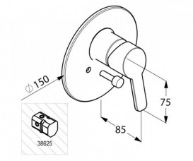 Смеситель для ванны встраиваемый Kludi Logo Neo в комплекте со скрытой частью 374190575 + 38625