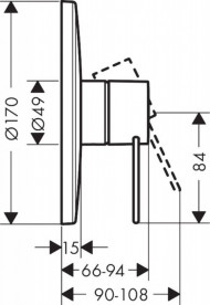 Смеситель для душа скрытого монтажа Hansgrohe Axor Uno шлифованный черный хром 38626340