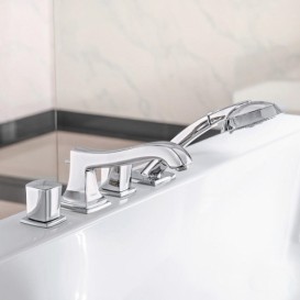 Смеситель двухвентильный на борт ванны с душем Hansgrohe коллекция Metropol Classic хром 31315000