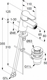 Смеситель для биде Kludi Pure&Easy однорычажный  хром 375330565