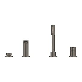 Смеситель на борт ванны Grohe Lineare с душевым гарнитуром графит темный матовый 19577AL1