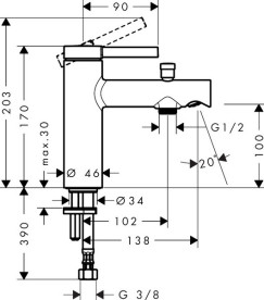 Смеситель на борт ванны Hansgrohe Zesis S однорычажный хром 74430000