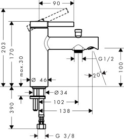 Змішувач на борт ванни Hansgrohe Zesis S одноважільний матовий чорний 74430670