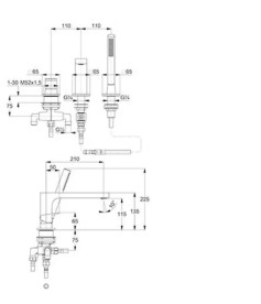 Змішувач на борт ванни Kludi Decus із душовим гарнітуром чорний матовий 544483975