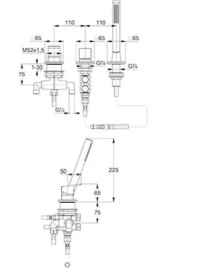Змішувач на борт ванни Kludi Decus із душовим гарнітуром брошурований нікель PVD 54447N575
