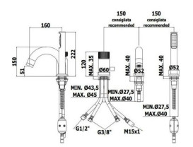 Смеситель на борт ванны Paffoni Jo с душевым гарнитуром хром JO047CR