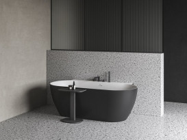 Змішувач на борт ванни Ravak Chrome II з душовим гарнітуром чорний X070593