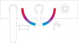 Смеситель на борт ванны Ravak Puri PU 026.20 на 3 отверстия черный X070186