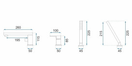 Смеситель на борт ванны Rea Glen однорычажный с душевым гарнитуром золото REA-B6631
