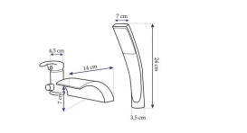 Смеситель на борт ванны Rea Riven однорычажный с душевым гарнитуром хром REA-B0457