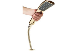 Змішувач на борт ванни Rea Riven одноважільний із душовим гарнітуром золото REA-B0497