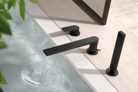 Смеситель на борт ванны Tres Project colors однорычажный излив 230 мм черный матовый 21116103NM