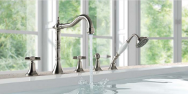 Смеситель на борт ванны Tres Tres-Сlasic с ручным душем сталь 24214601AC