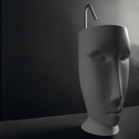 Смеситель напольный для раковины Kerasan Artwork однорычажный нержавеющая сталь сатинированная 756198