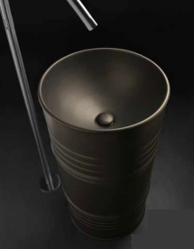 Смеситель напольный для раковины Kerasan Artwork однорычажный нержавеющая сталь сатинированная 756198