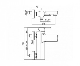 Смеситель однорычажный для ванны с ручным душем Paffoni Ringo хром RIN 023 CR