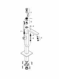 Смеситель для ванной Grohe Eurocube Joy напольный однорычажный хром 23667001