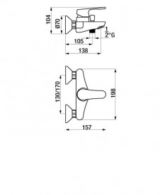 Смеситель однорычажный для ванны с душем GRB E-Plus хром 35225350