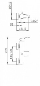 Змішувач одинважільний GRB Winner для ванни з душем хром 44225440