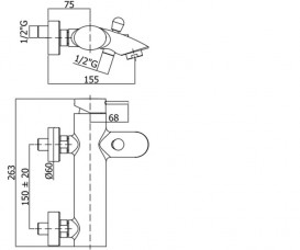 Смеситель однорычажный для ванны с ручным душем Paffoni Berry хром BR 026 CR