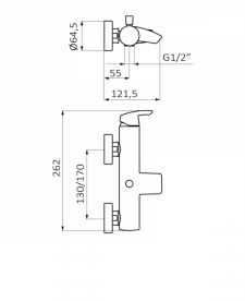 Смеситель однорычажный GRB Premier для ванны с душем хром 50225500